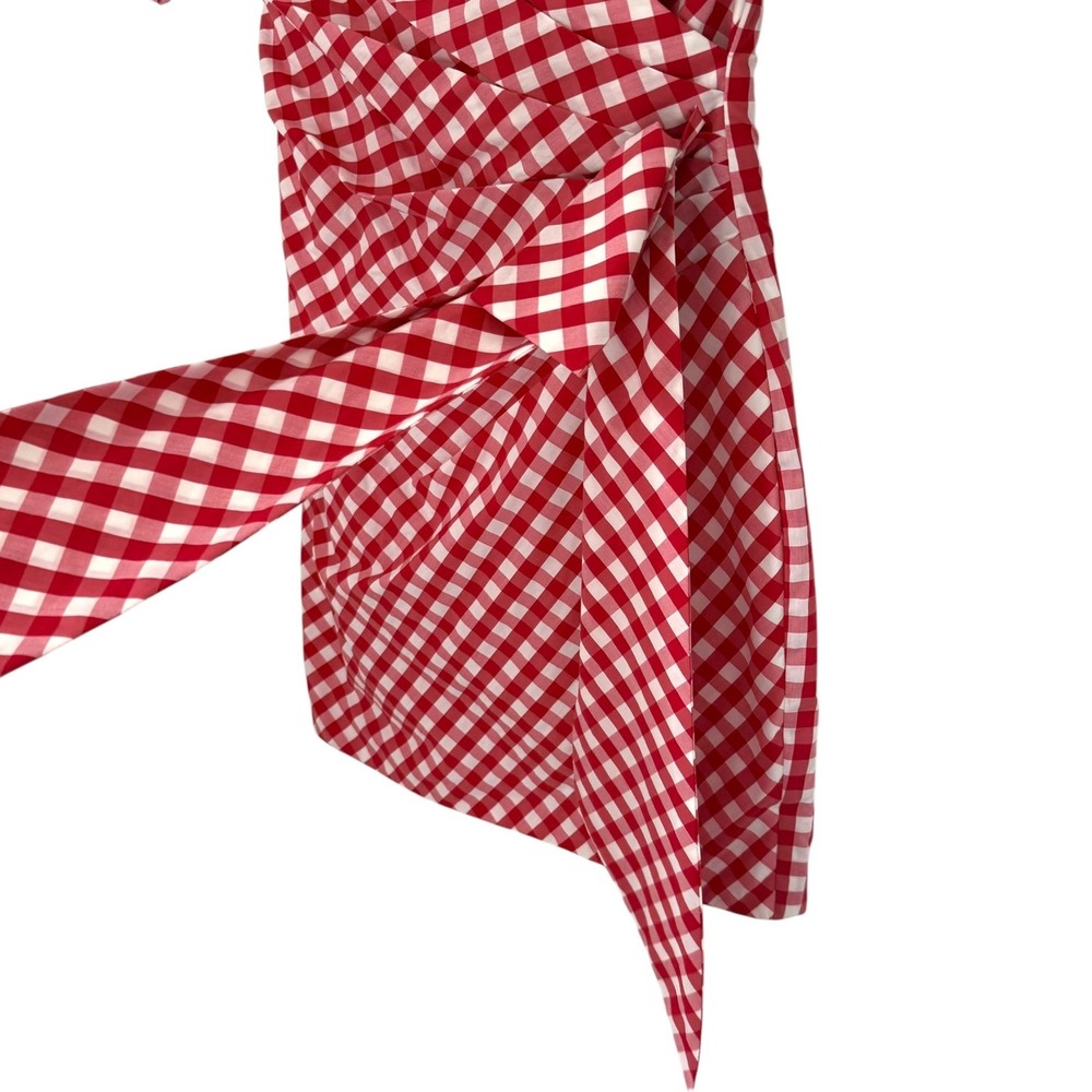 Fame and Partners x‎ REVOLVE Russo Red Gingham Wrap Mini Dress Size 4 - Picture 9 of 11